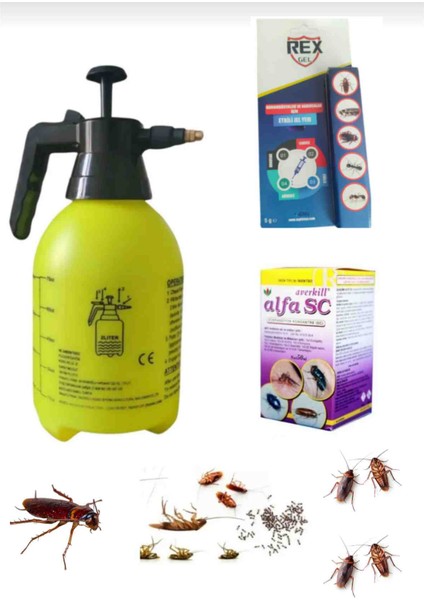 Karafatma Karınca Haşere Ilaçlama Set/ rex Jel 5gr- Averkill Alfa 50ML- 2LT Ilaçlama Aleti