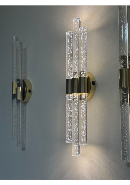 Şık ve Modern 51 cm LED Duvar Aplik, Zarif Altın Renkli, Pil ile Çalışır fiyatları