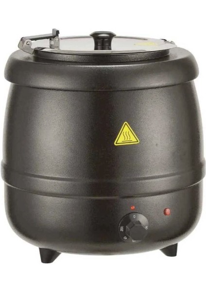 10 Litre Siyah Çorba Isıtıcısı Çorba Kazanı 10 Lt Çorbalık Benmari Potu Isıtıcı Elektrikli 220V.