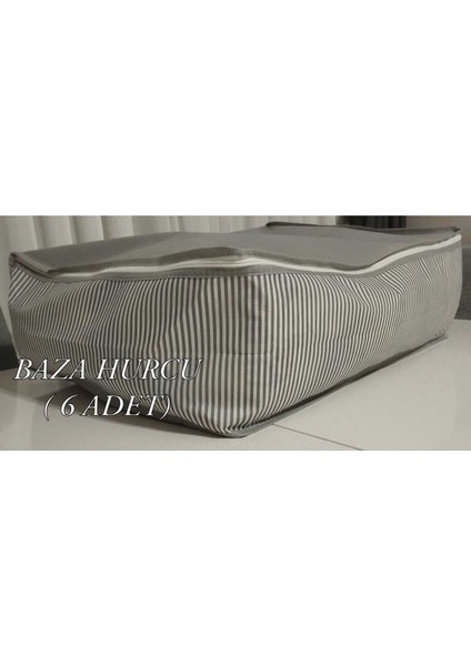 Gri Fermuarlı Tekstil Kolaylaştırıcı Baza Hurcu, 6 Adet Set