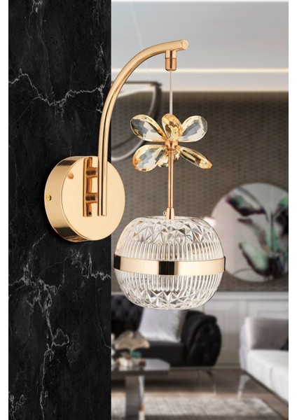 Şık Altın Renkli LED Aplik Iki Yönlü Aydınlatma, Modern ve Zarif Tasarım