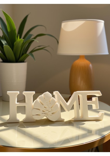 Yaprak Desenli Home Yazısı Dekoratif Obje - Biblo - Dekor modelleri