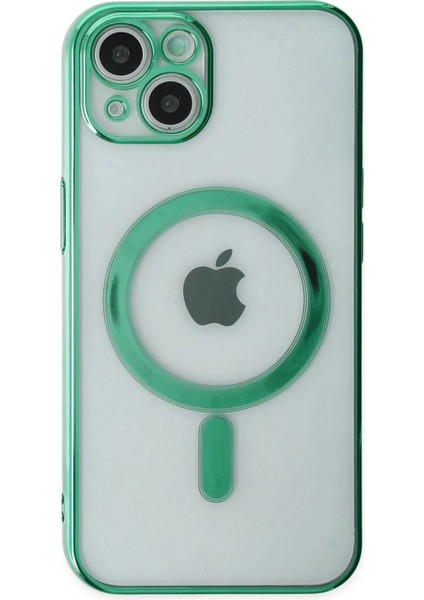 Newface iPhone 14 Plus Kılıf Magneticsafe Lazer Silikon - Haki Yeşil fiyatları