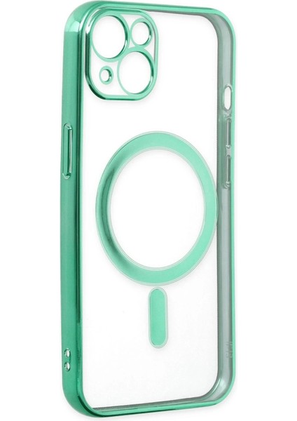 Newface iPhone 14 Plus Kılıf Magneticsafe Lazer Silikon - Haki Yeşil fırsatları