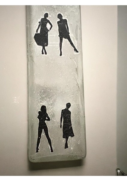 El Figürlü LED Duvar Lambası, Buzlu Cam Şişe Aydınlatma, El Yapımı Dekor