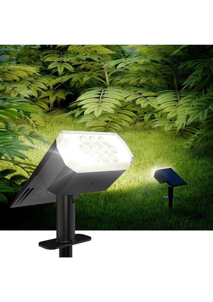 Bahçe Aydınlatması 10 Ledli Duvar ve Yere Uyumlu Güneş Enerjili LED Işık Solar Projektör