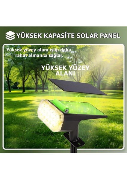 Bahçe Aydınlatması 10 Ledli Duvar ve Yere Uyumlu Güneş Enerjili LED Işık Solar Projektör