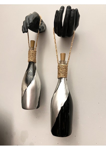 El Figürlü Duvar Lambası, Pilli LED Işıklı Dekoratif Şişe Aydınlatma indirimleri