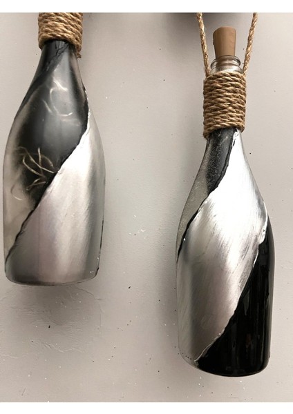 El Figürlü Duvar Lambası, Pilli LED Işıklı Dekoratif Şişe Aydınlatma