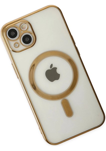 Newface iPhone 14 Plus Kılıf Magneticsafe Lazer Silikon - Gold modelleri