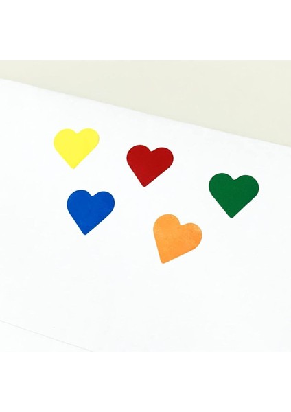 30 Adet Renkli Kalpler Yapışkanlı Etiket Sticker (Mavi, Sarı, Siyah, Yeşil, Pembe, Kırmızı) fiyatları