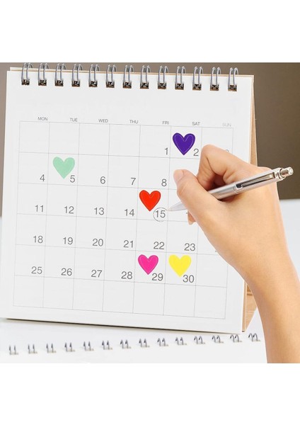 30 Adet Renkli Kalpler Yapışkanlı Etiket Sticker (Mavi, Sarı, Siyah, Yeşil, Pembe, Kırmızı) fırsatları