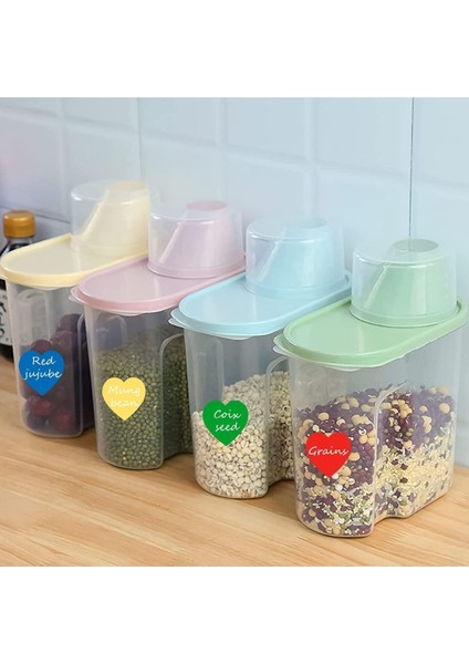 30 Adet Renkli Kalpler Yapışkanlı Etiket Sticker (Mavi, Sarı, Siyah, Yeşil, Pembe, Kırmızı)