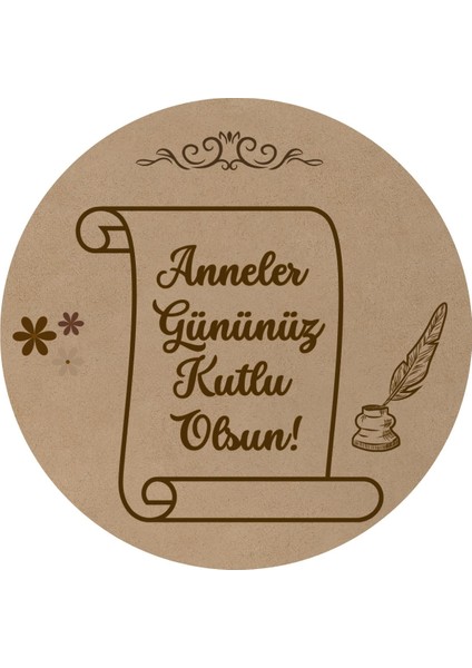20LI Etiket 'anneler Gününüz Kutlu Olsun' Yazılı Yapışkanlı Sticker Küçük Boy