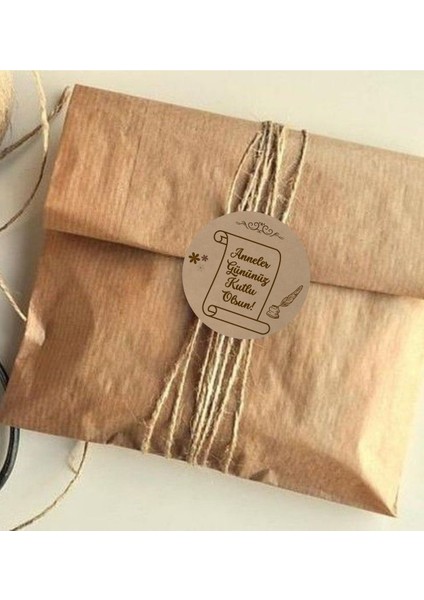 20LI Etiket 'anneler Gününüz Kutlu Olsun' Yazılı Yapışkanlı Sticker Küçük Boy