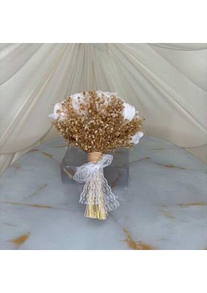 Beyaz Gül Gelin El Çiçeği | Gelin Buketi | Hediyeli Ürün modelleri