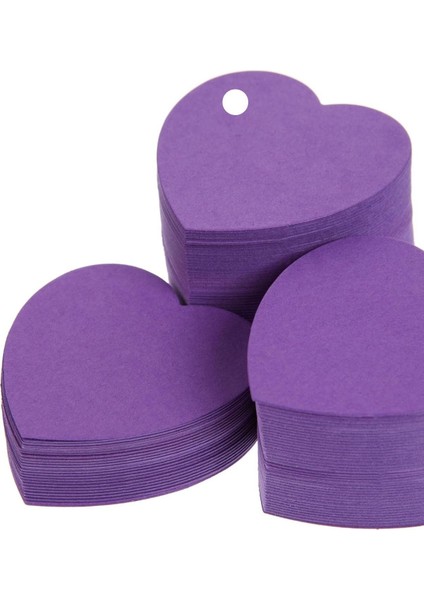20 Adet Kesit Karışık Delikli Kalp Karton Etiket Ürün Kartı (Kraft !!, Kırmızı, Siyah, Pembe, Lila) fırsatları
