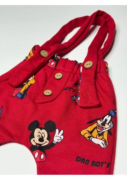 Erkek Bebek Mickey Baskılı 2li Salopet Takım fiyatları