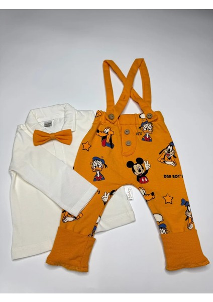 Erkek Bebek Mickey Baskılı 2li Salopet Takım fiyatları