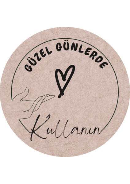 20 Adet (5 Farklı Çeşit) Karışık Etiket Paketleme Etiketi Hediye Etiketi Sticker -4 Cm-(Model 10)