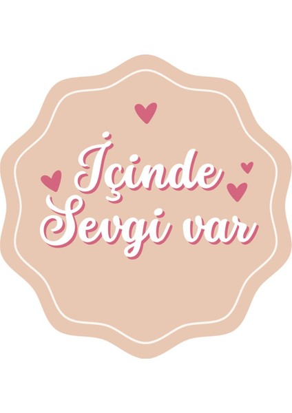 20 Adet (5 Farklı Çeşit) Karışık Etiket Paketleme Etiketi Hediye Etiketi Sticker -4 Cm-(Model 10)