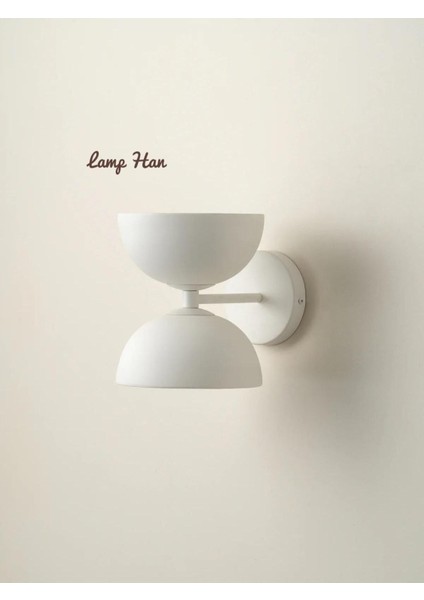 Modern Çift Başlı Şık Minimal Duvar Apliki, Beyaz Renk, Dekoratif ve Şık Tasarım