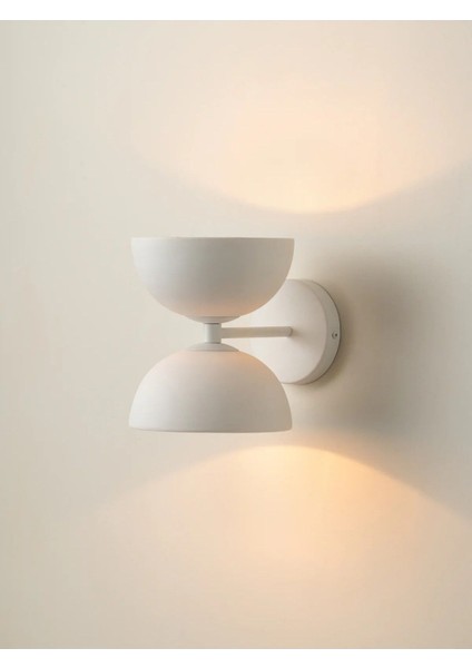 Modern Çift Başlı Şık Minimal Duvar Apliki, Beyaz Renk, Dekoratif ve Şık Tasarım fiyatları