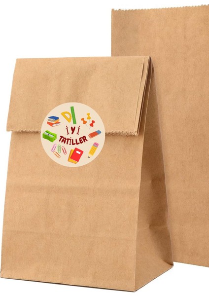 20 Adet Iyi Tatiller Yazılı Yapışkanlı Etiket, Sticker Hediye Paketi Etiketi