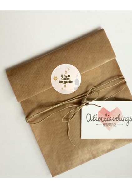 20 Adet Kutu ve Ambalaj Etiketi Hoş Geldin Ramazan Etiketi Yuvarlak Yapışkanlı Sticker