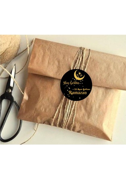 20 Adet Kutu ve Ambalaj Etiketi Hoş Geldin Ramazan Etiketi Yuvarlak Yapışkanlı Sticker