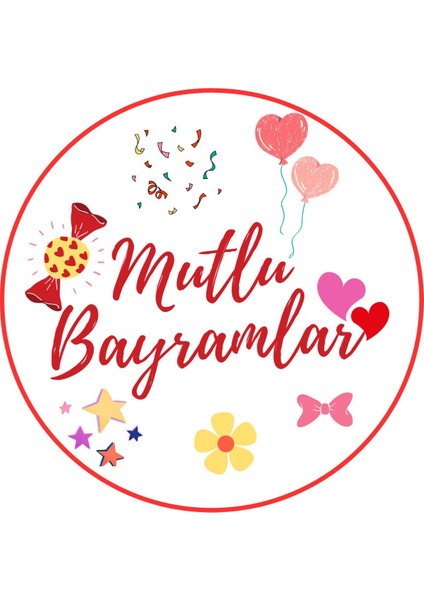 20 Adet Mutlu Bayramlar!!! Yazılı Etiket Kuşe Sticker Hediye Paketleme Kargo Etiketi