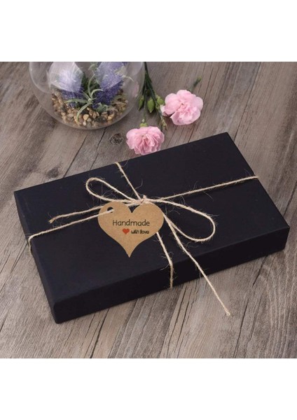 20 Adet Kesit Kraft !! Delikli Kalp Karton Etiket Ürün Kartı