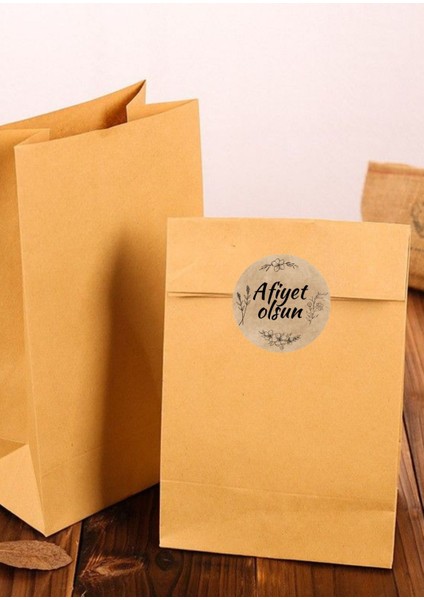 20 Adet Sticker Afiyet Olsun Yazılı Yapışkanlı Etiket- 4cm