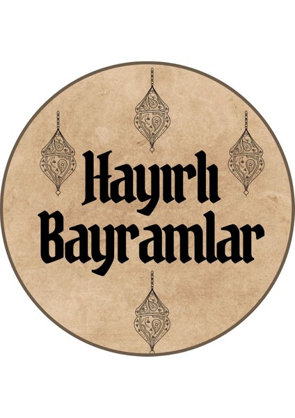 20 Adet Hayırlı-Bayramlar!!! Yazılı Etiket Kuşe Sticker Hediye Paketleme Kargo Etiketi