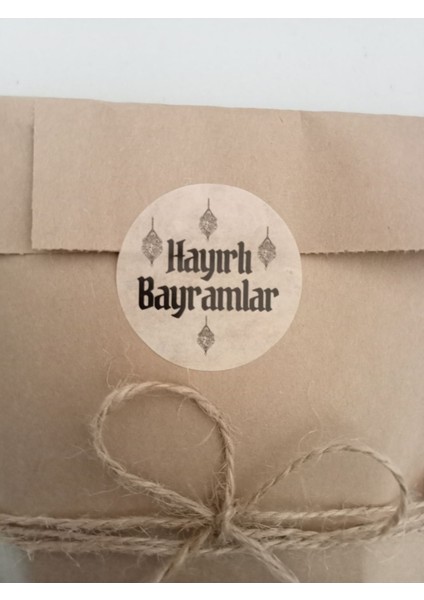 20 Adet Hayırlı-Bayramlar!!! Yazılı Etiket Kuşe Sticker Hediye Paketleme Kargo Etiketi