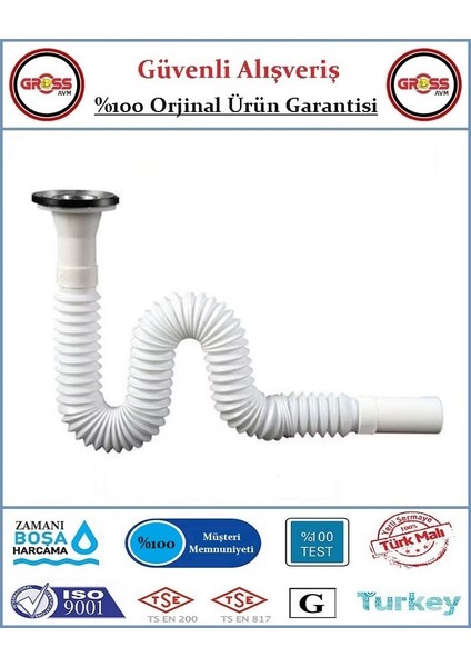 Lavabo Gider Sifonu Körüklü - Uzun fiyatları