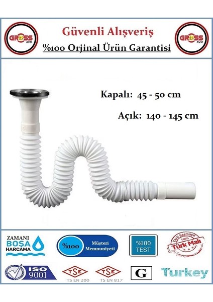Lavabo Gider Sifonu Körüklü - Uzun modelleri