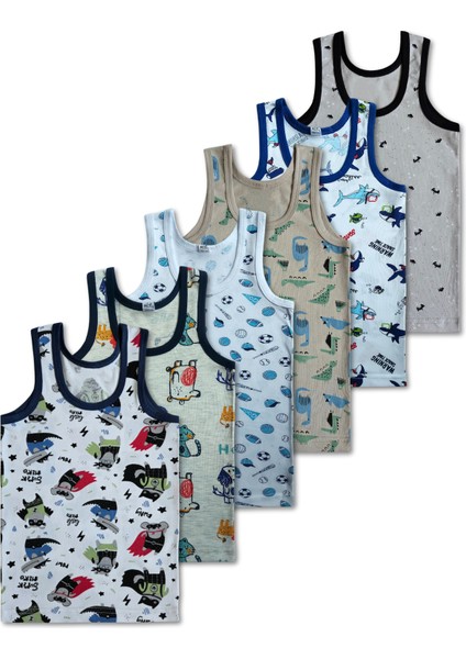 Erkek Çocuk Atlet Fanila Iç Çamaşır 6lı Set