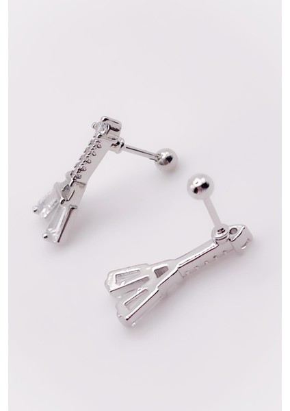 Cerrrahi Çelik Zirkon Taşlı Eyfel Tragus Helix Piercing (1ADET) fırsatları