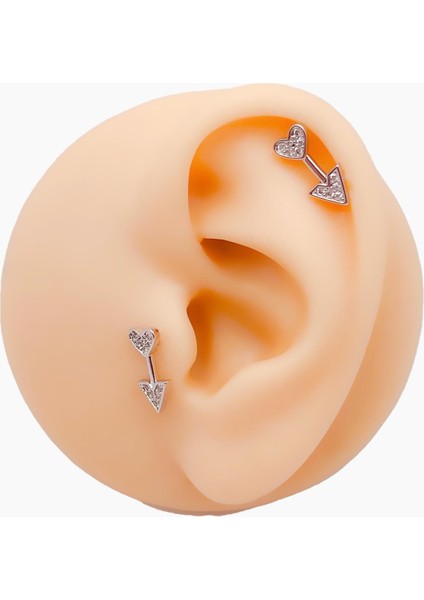 Cerrrahi Çelik Zirkon Taşlı ''eros'un Oku'' Tragus Helix Piercing (1ADET) fiyatları