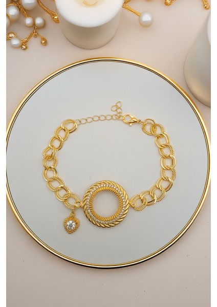 Çeyrekli Bileklik ,altın Çeyrekli Bileklik , Çeyrek Takılan Bileklik , Altın Kaplama Bileklik ,çelik Bileklik Zirkon Taşlı Bileklik