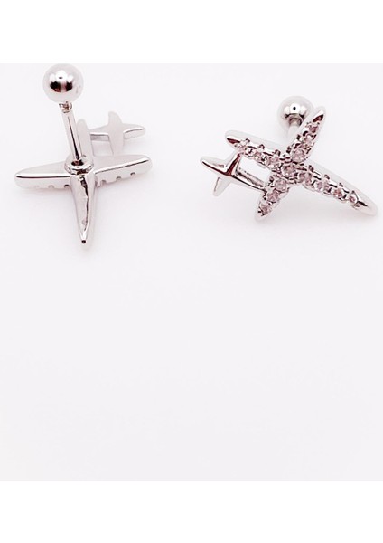 Cerrrahi Çelik Zirkon Taşlı Çift Haç Tragus Helix Piercing (1ADET) fırsatları