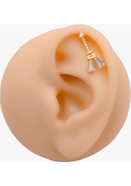 Cerrrahi Çelik Zirkon Taşlı Eyfel Tragus Helix Piercing (1ADET) fiyatları