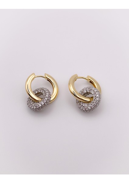 Özel Seri Taşlı, Sallantılı Gold Küpe