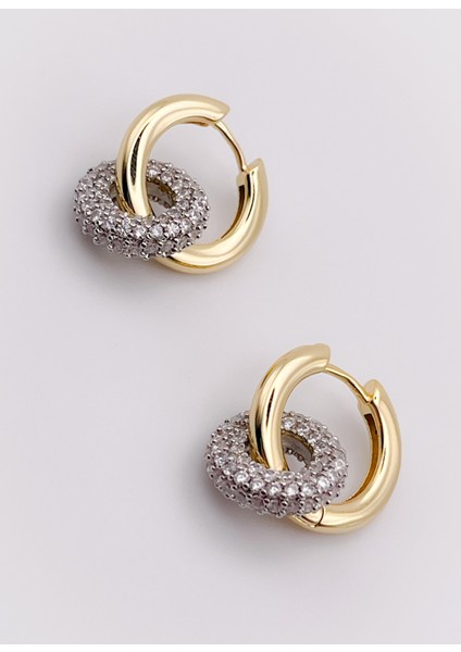 Özel Seri Taşlı, Sallantılı Gold Küpe modelleri