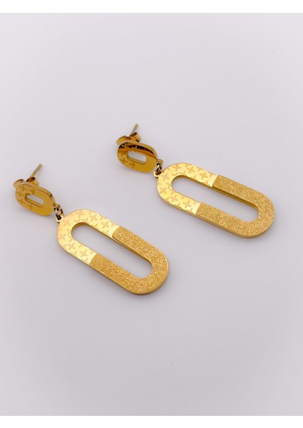 Çelik Marka Model Küpe-Gold