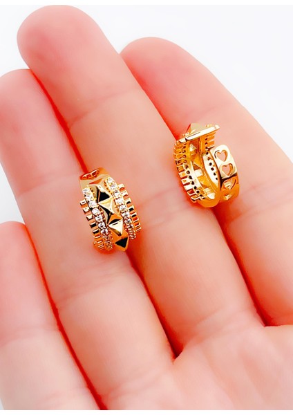 Zirkon Taşlı Tamtur Sıkıştırma Kıkırdak Küpe Piercing (1ADET) modelleri