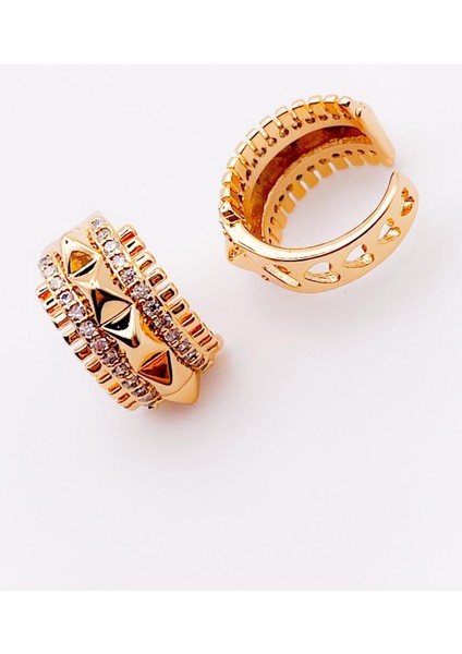 Zirkon Taşlı Tamtur Sıkıştırma Kıkırdak Küpe Piercing (1ADET) fırsatları