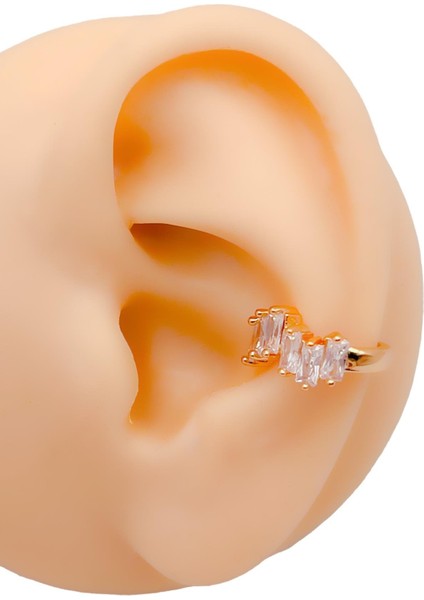 Baget Taşlı Sıkıştırma Kıkırdak Küpe ( Earcuff ) Piercing (1ADET)