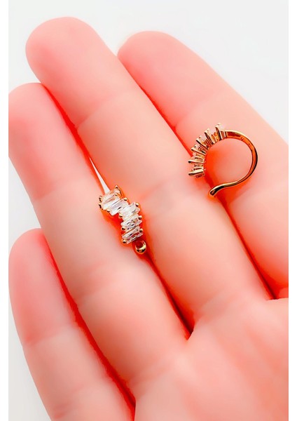 Baget Taşlı Sıkıştırma Kıkırdak Küpe ( Earcuff ) Piercing (1ADET) indirimleri
